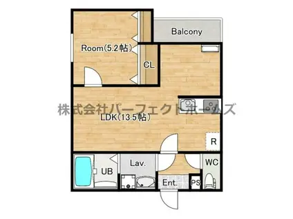 シエーナ楠葉ジュミオス(1LDK/2階)の間取り写真