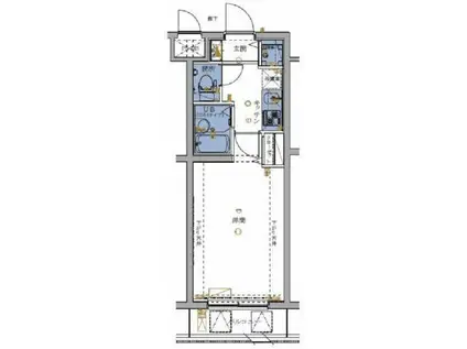 ジェノヴィアヒルズ西馬込ヴェルデ(1K/1階)の間取り写真