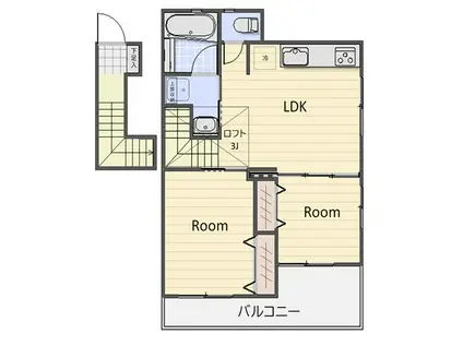グランイデオ・南生田(2LDK/2階)の間取り写真