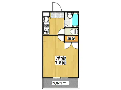 陽だまり高松(1K/2階)の間取り写真