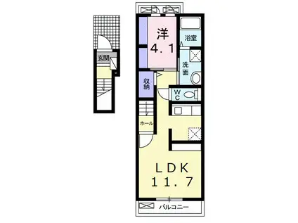 メゾン ミモザ(1LDK/2階)の間取り写真