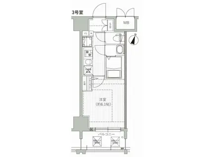 エムブイインプ新大阪(1K/2階)の間取り写真