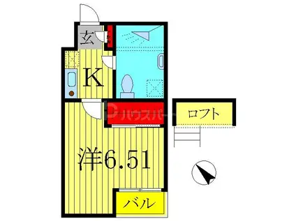 フォルテ柏I(1K/4階)の間取り写真