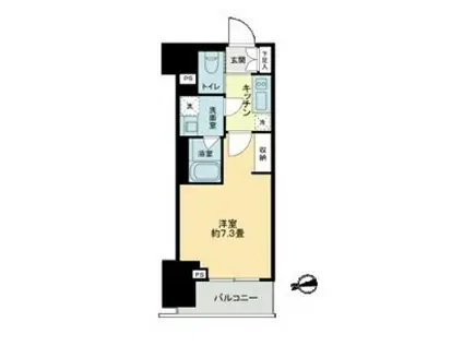 ザ・ライオンズフォーシア鶴見(1K/2階)の間取り写真