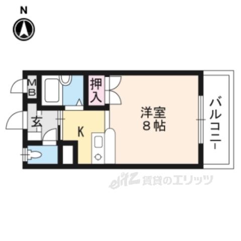 マンション白崎(ワンルーム/1階)の間取り写真