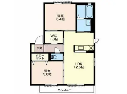 ヴィラ・セリーヌ(2LDK/1階)の間取り写真