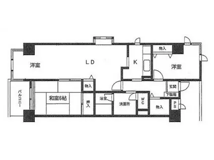 グランコスデル(3LDK/1階)の間取り写真