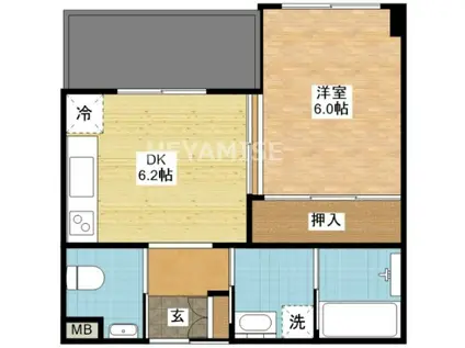 マルタヤ南山手クラブ(1DK/2階)の間取り写真