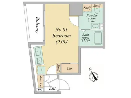 REZARIA KITASENJU(ワンルーム/9階)の間取り写真