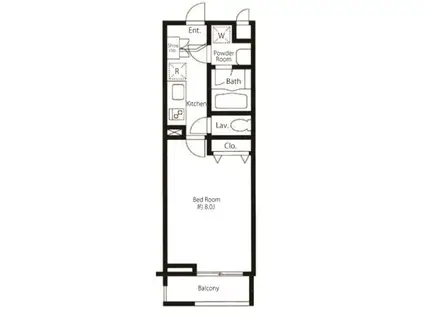 プライムアーバン中目黒(1K/2階)の間取り写真