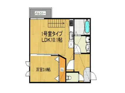 スマイルフラワー野芥(1SLDK/2階)の間取り写真