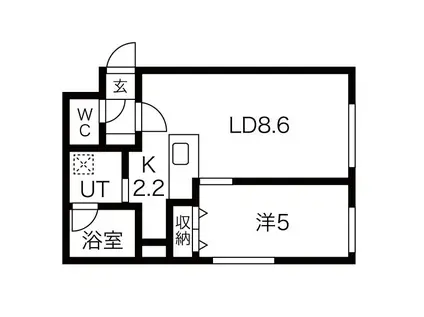 ベルヴィル(1LDK/4階)の間取り写真