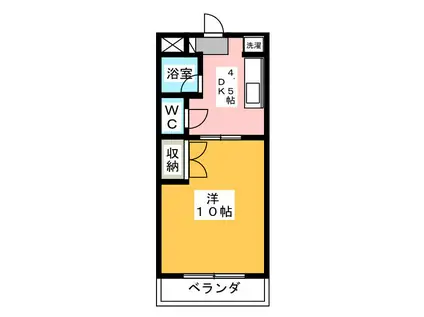 ロベリア21(1DK/2階)の間取り写真