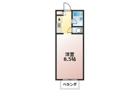 サンレスト湯山B棟(1K/1階)の間取り写真