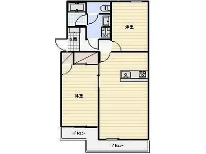 マンションストークV(2LDK/2階)の間取り写真