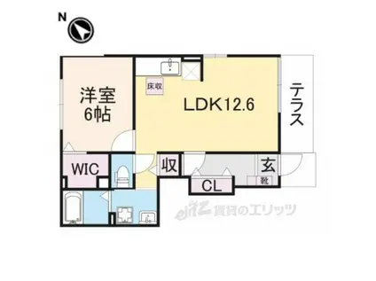 メゾン・ヌーベルA-Ⅱ(1LDK/1階)の間取り写真