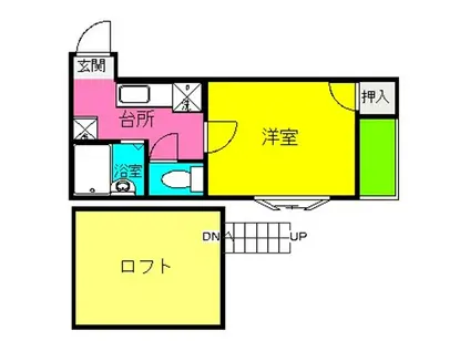 ラグーン馬出(1K/2階)の間取り写真