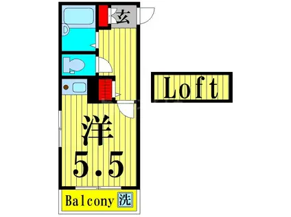 レオパレスM・K(ワンルーム/1階)の間取り写真