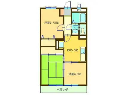 ヴァンベール(3DK/3階)の間取り写真