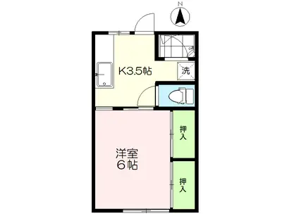 コーポクラモチ(1K/1階)の間取り写真
