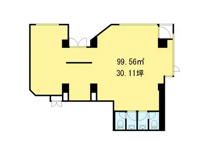 CUALZOミナミアオヤマ(ワンルーム/1階)の間取り写真