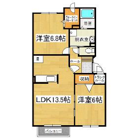 チセコロカムイ(2LDK/2階)の間取り写真