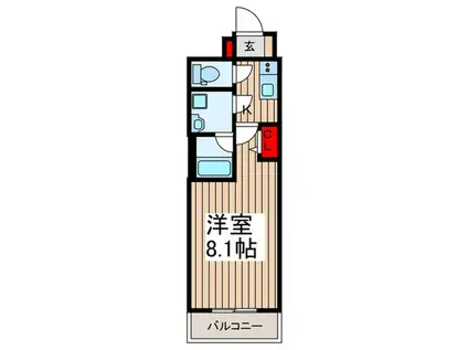クレアポルテ川口元郷(1K/2階)の間取り写真