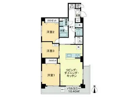 マンション東陽(3LDK/8階)の間取り写真