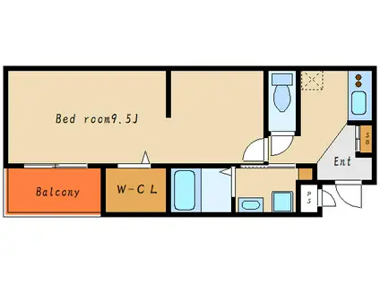 ダイショウハイツ(1K/1階)の間取り写真