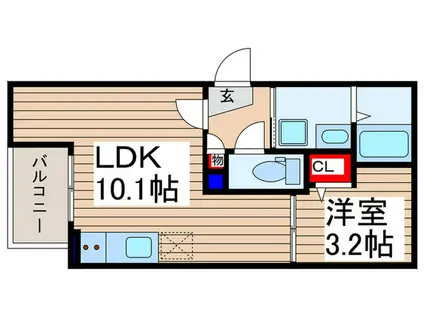 砂新田AP I(1LDK/1階)の間取り写真