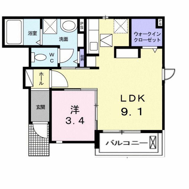 ラルーチェ(1LDK/1階)の間取り写真