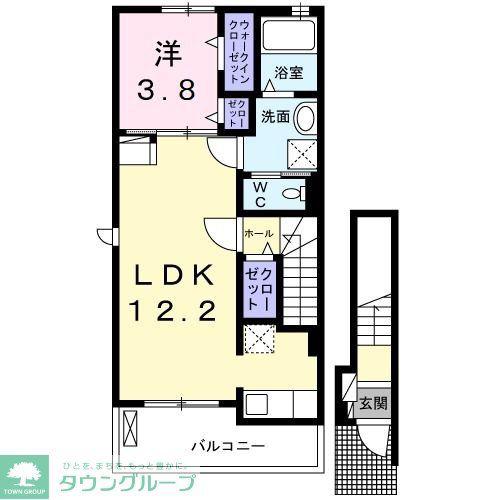 ルピナス(1LDK/2階)の間取り写真