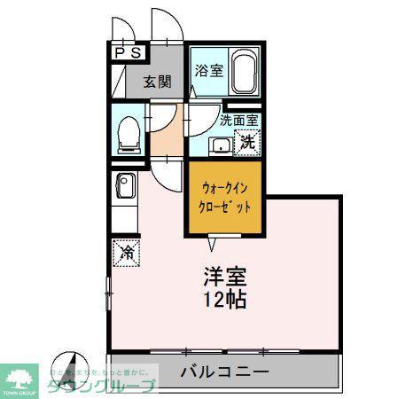 グレイスコートII(ワンルーム/1階)の間取り写真