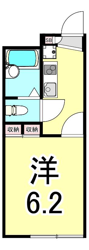 レオパレス魚崎(1K/2階)の間取り写真