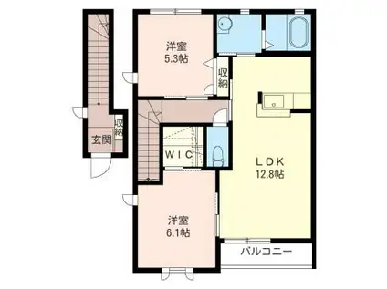 セゾンショコラ A(2LDK/2階)の間取り写真