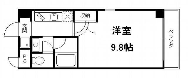 RECTANGLE伏見稲荷(1K/2階)の間取り写真