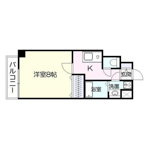 インプレイス中央(1K/3階)の間取り写真