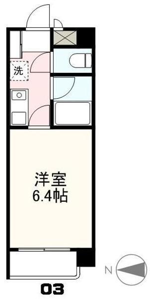 ビルド四季(1K/5階)の間取り写真