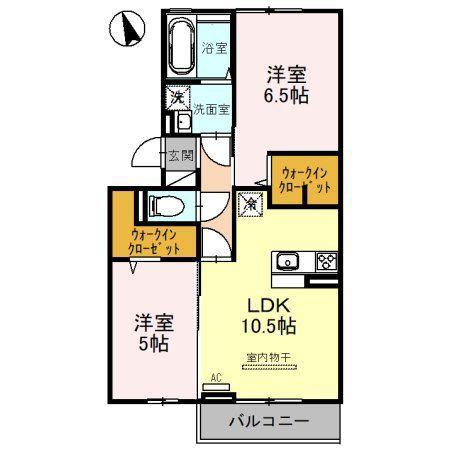 リバーサイドガーデン(2LDK/2階)の間取り写真