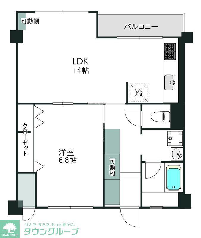 三栄ビル(1LDK/3階)の間取り写真