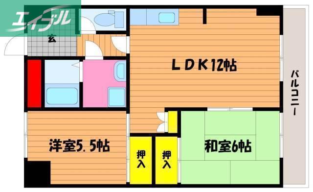 福寿豊成(2LDK/7階)の間取り写真