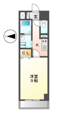 レジディア東桜(1K/8階)の間取り写真