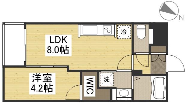 月光 新倉敷駅前(1LDK/3階)の間取り写真