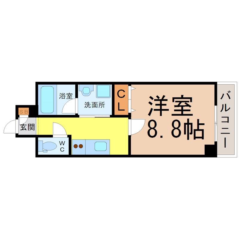 RIDGE大曾根(1K/8階)の間取り写真
