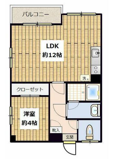 目黒酒販会館(1LDK/4階)の間取り写真