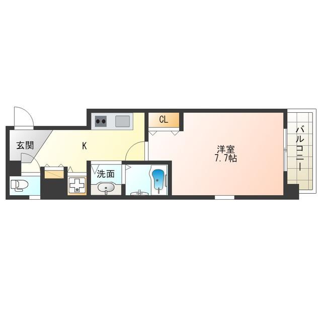 ボンジュール西九条(1K/4階)の間取り写真