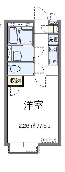 サンザシ(1K/1階)の間取り写真