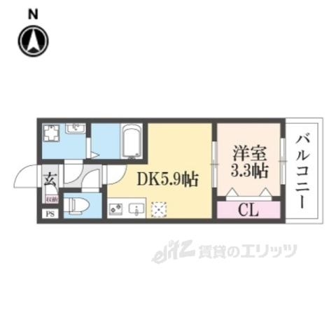 ジーメゾン十条ウエスト(1DK/2階)の間取り写真