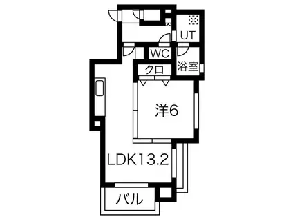 ティファーナ高宮(1LDK/8階)の間取り写真