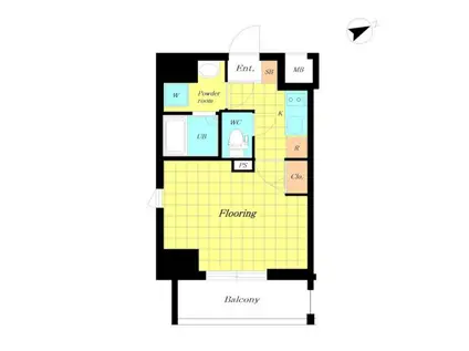 ラグジュアリーアパートメント恵比寿(1K/8階)の間取り写真